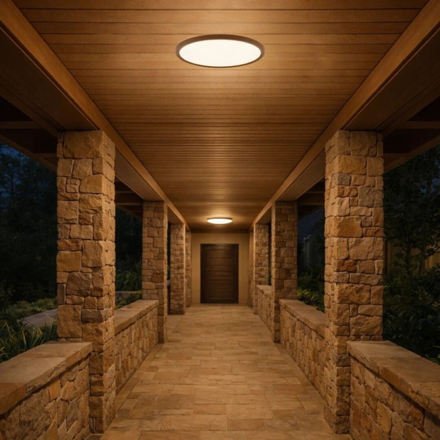 Rabalux - LED φωτιστικό οροφής για μπάνιο LED/18W/230V 3000/4000/6000K διάμ. 29 cm IP44 καφέ