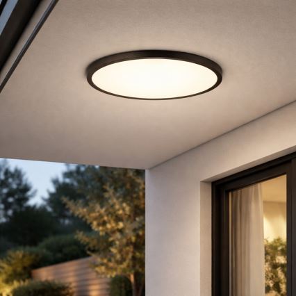 Rabalux - Φωτιστικό οροφής LED για μπάνιο, 24W/230V, 3000/4000/6000K, διάμ. 40 cm, IP44, μαύρο