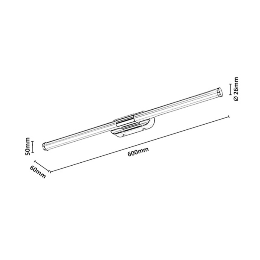 Rabalux - Φωτιστικό καθρέφτη μπάνιου LED/8W/230V IP44 60 cm μαύρο