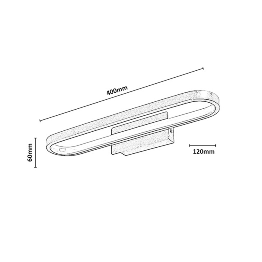 Rabalux - Φωτιστικό καθρέφτη μπάνιου LED, 15 W, 230 V, IP44, 40 cm