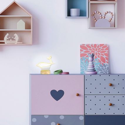 Rabalux - Παιδικό επιτραπέζιο φωτιστικό LED/2W/5V 3000K δελφίνι, χρώμα οξιάς