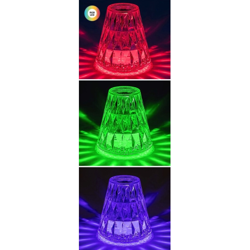 Rabalux - LED RGB Dimmable επαναφορτιζόμενο επιτραπέζιο φωτιστικό	 LED/2W/5V 3000K