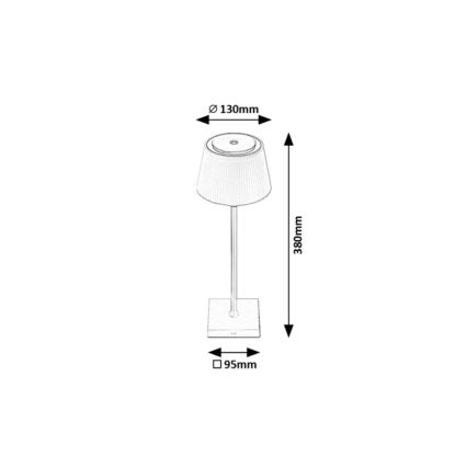 Rabalux - LED Επαναφορτιζόμενη επιτραπέζια λάμπα dimming LED/4W/3,7V 1800 mAh 3000-5000K IP44 μαύρο