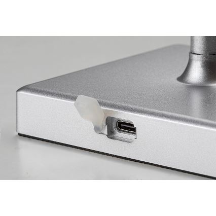 Rabalux - Επαναφορτιζόμενο επιτραπέζιο φωτιστικό LED με ρύθμιση φωτεινότητας LED/4W/3,7V 1800 mAh 3000-5000K IP44 ασημί