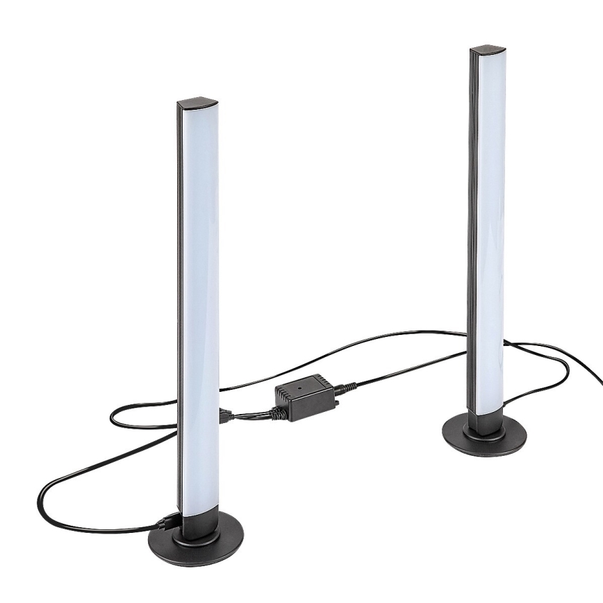 Rabalux - ΣΕΤ 2x LED RGB Eπιτραπέζια λάμπα dimming PACO LED/5W/5V + τηλεχειριστήριο