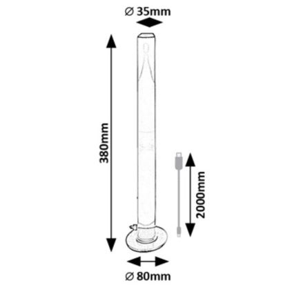 Rabalux - ΣΕΤ 2x LED RGB Eπιτραπέζια λάμπα dimming PACO LED/5W/5V + τηλεχειριστήριο