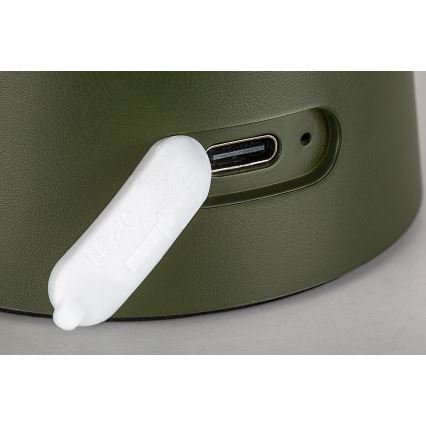 Rabalux - Ρυθμιζόμενη LED λάμπα αφής εξωτερικού χώρου, επαναφορτιζόμενη LED/1,5W/5V IP44 1200 mAh USB πράσινη