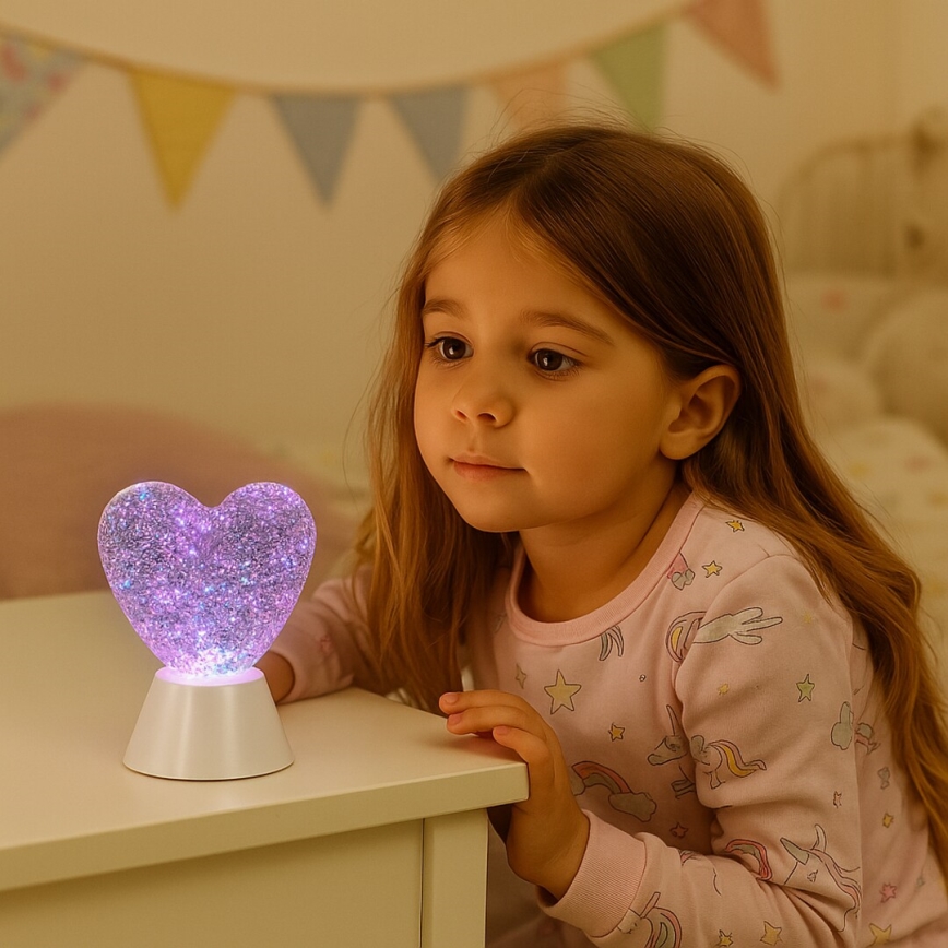 Rabalux - LED RGB Διακοσμητικό φωτιστικό LED/0,8W/3xAA σε σχήμα καρδιάς