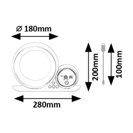 Rabalux - LED RGB Eπιτραπέζιο φωτιστικό με ηχείο LED/5W/230V