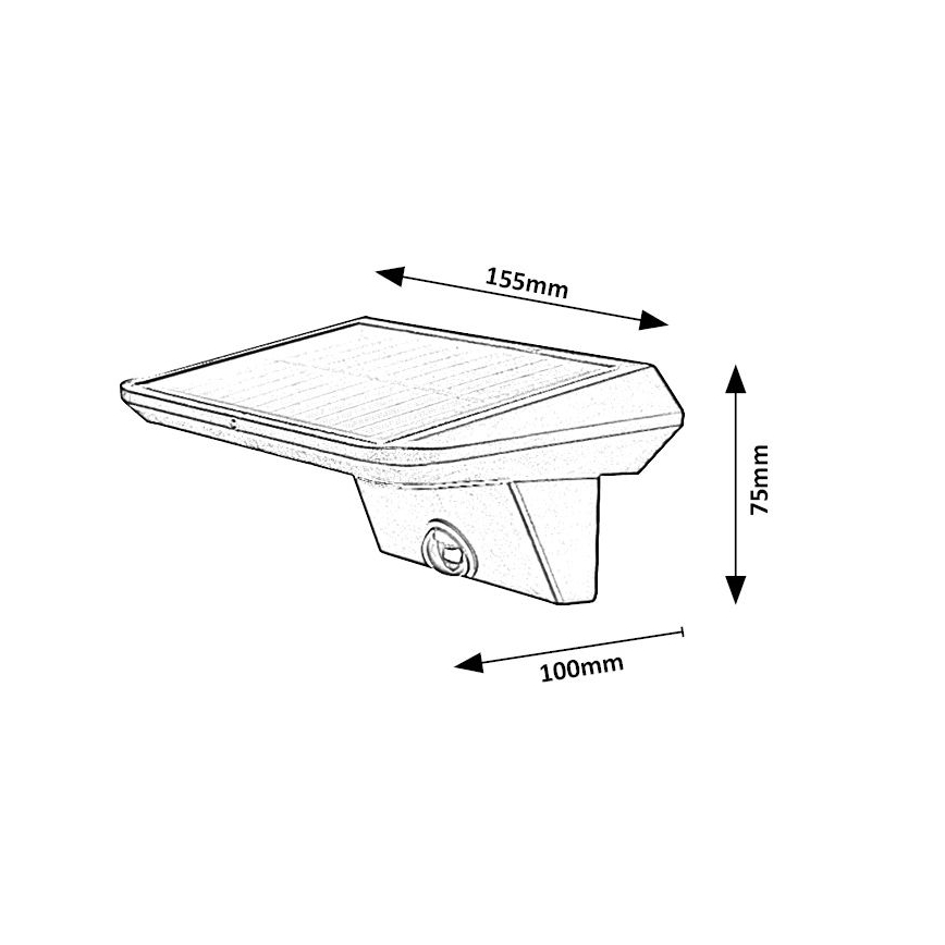 Rabalux - LED Ηλιακό φωτιστικό με αισθητήρα LED/10W/3,7V IP44 1200 mAh