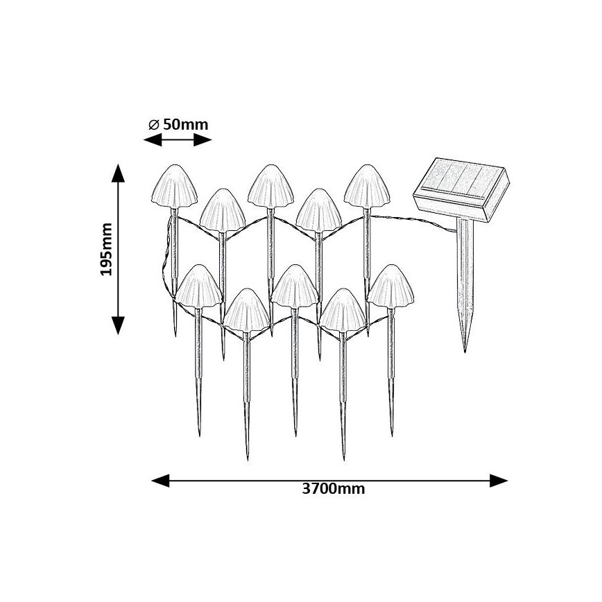 Rabalux - Ηλιακό φωτιστικό LED 10xLED/0,2W/1,2V IP44 300 mAh