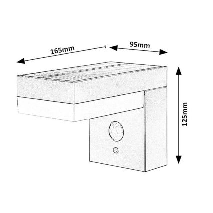 Rabalux - Ηλιακό φωτιστικό LED με αισθητήρα LED/6W/3,7V IP44