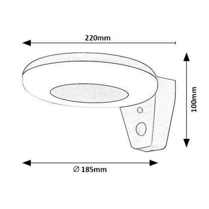 Rabalux - Ηλιακό φωτιστικό LED με αισθητήρα LED/4W/3,7V IP44 2200 mAh