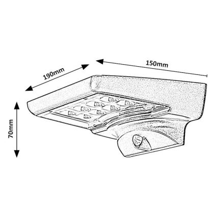 Rabalux - Ηλιακό φωτιστικό LED με αισθητήρα LED/4W/3,7V IP44