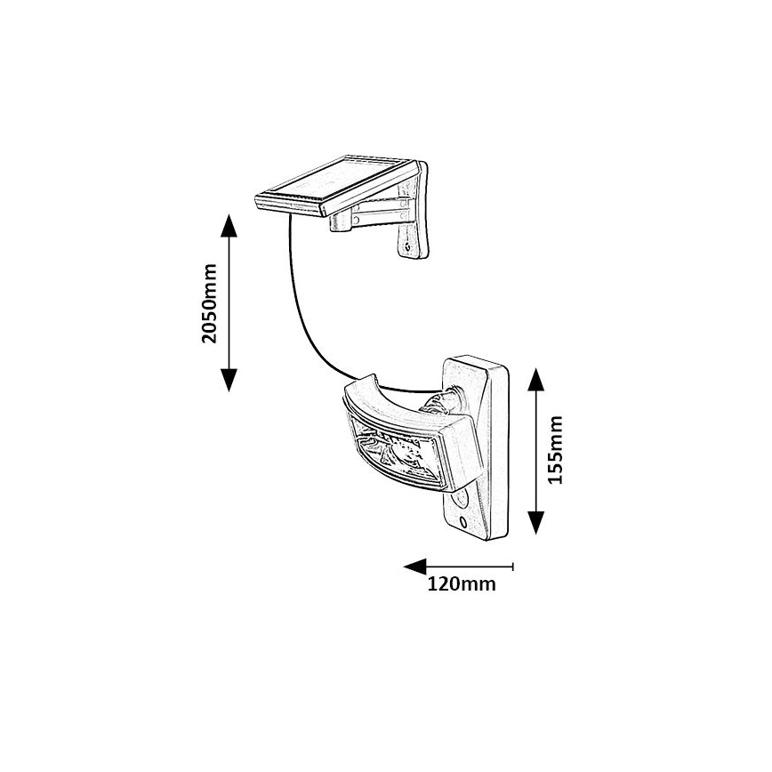Rabalux - Ηλιακό φωτιστικό LED με αισθητήρα LED/2,4W/3,7V IP44 1200 mAh