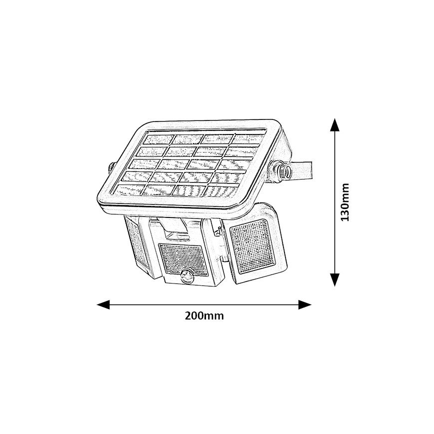 Rabalux - Ηλιακός προβολέας LED με αισθητήρα LED/9,6W/3,7V IP44