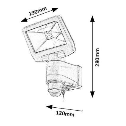 Rabalux - Ηλιακός προβολέας LED με αισθητήρα LED/5W/3,7V IP44