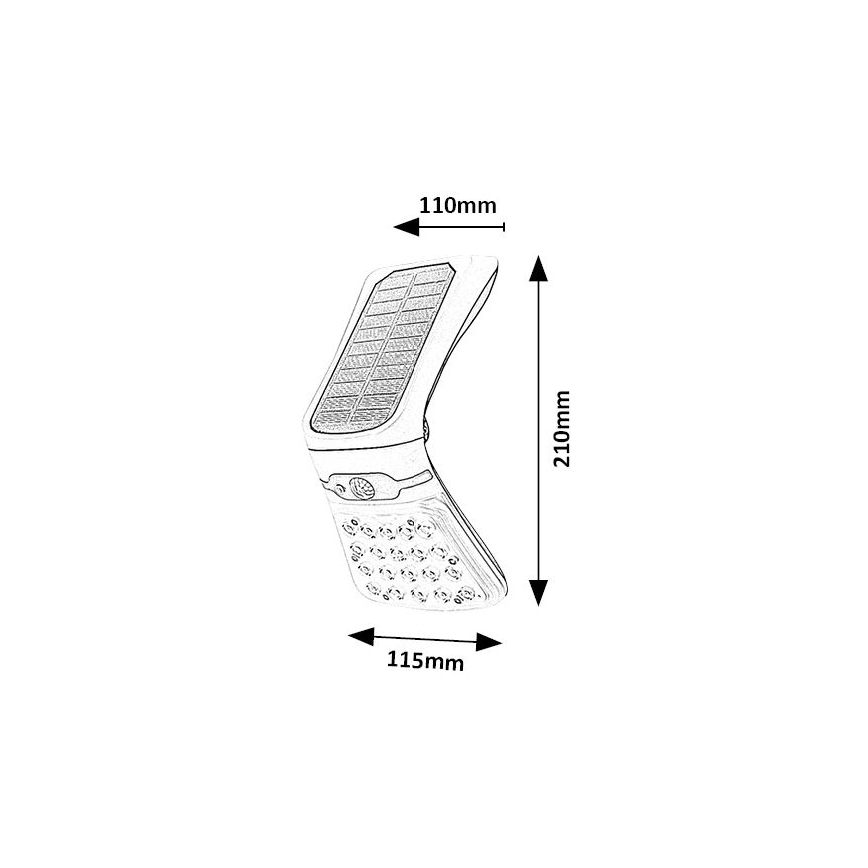 Rabalux - LED Dimmable ηλιακό φωτιστικό με αισθητήρα LED/4W/3,7V IP44