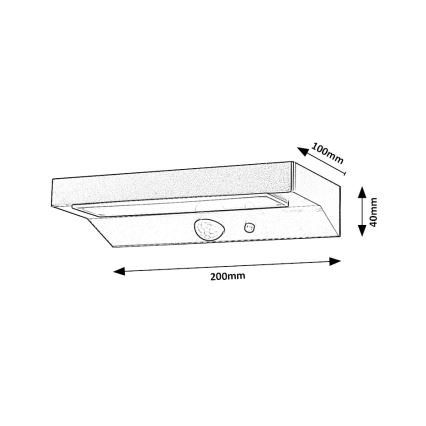 Rabalux - Ηλιακό φωτιστικό LED με αισθητήρα LED/6W/3,7V IP44