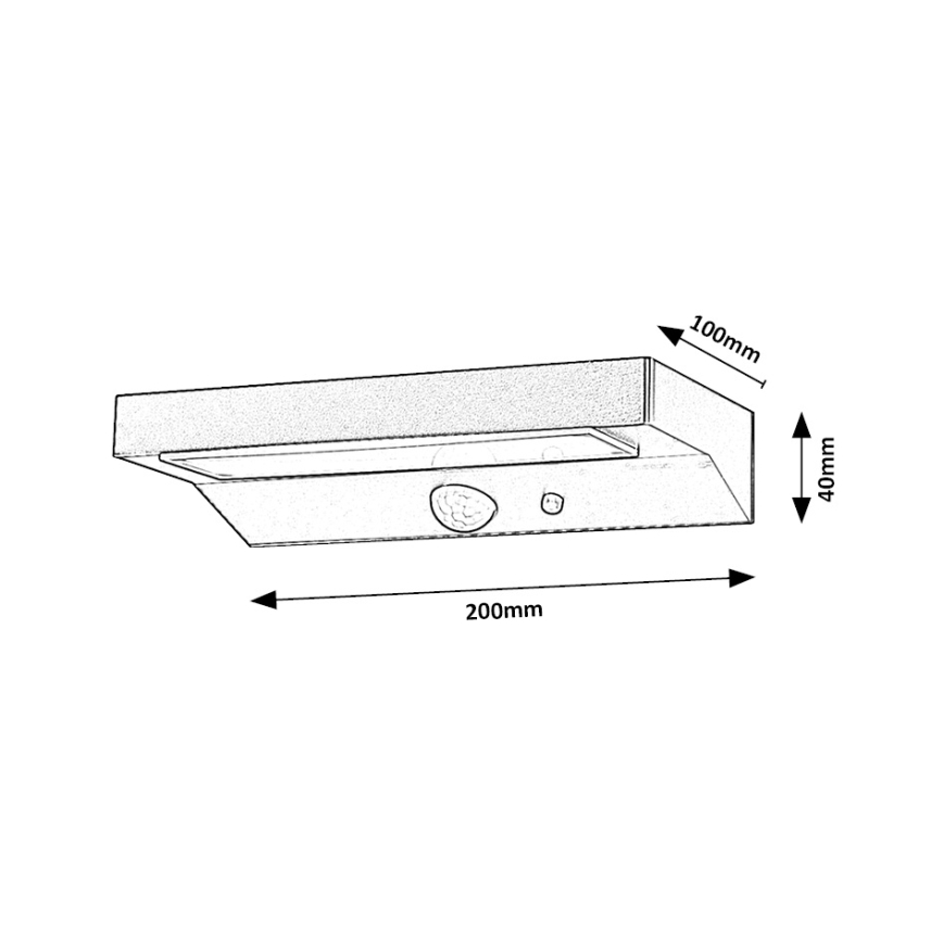 Rabalux - Ηλιακό φωτιστικό LED με αισθητήρα LED/6W/3,7V IP44 2200 mAh