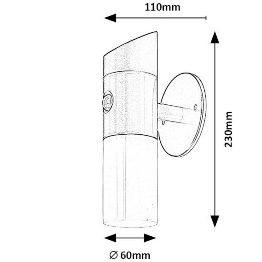 Rabalux - LED RGB Ηλιακό Επιτοίχιο Φωτιστικό με Αισθητήρα LED/1W/3,7V IP44 μαύρο 1200 mAh