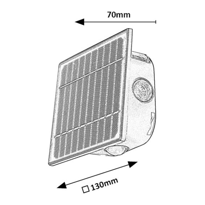 Rabalux - LED Ρυθμιζόμενο ηλιακό φωτιστικό τοίχου LED/0,5W/3,7V 3000K/6000K IP54 1300 mAh
