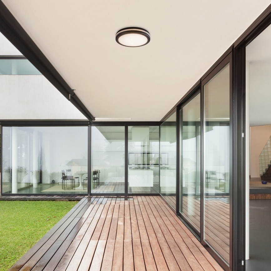 Rabalux - Φωτιστικό οροφής LED για μπάνιο, 28W, 230V, 3000/4000/6500K, IP54, μαύρο, Ø 30 cm