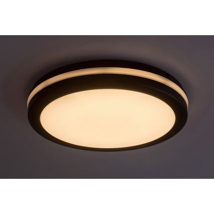 Rabalux - Φωτιστικό οροφής LED για μπάνιο, 28W, 230V, 3000/4000/6500K, IP54, μαύρο, Ø 30 cm