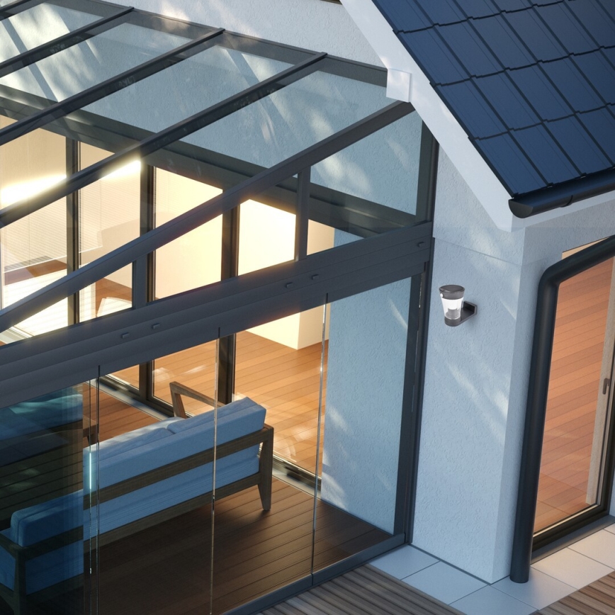 Rabalux - LED Ηλιακό Επιτοίχιο Φωτιστικό με Αισθητήρα LED/3W/3,7V IP54 ανθρακί 2000 mAh