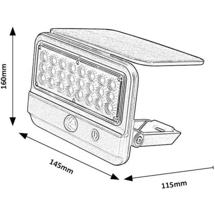 Rabalux - Ηλιακό φωτιστικό τοίχου LED με αισθητήρα LED/7W/3,7V IP54 μαύρο