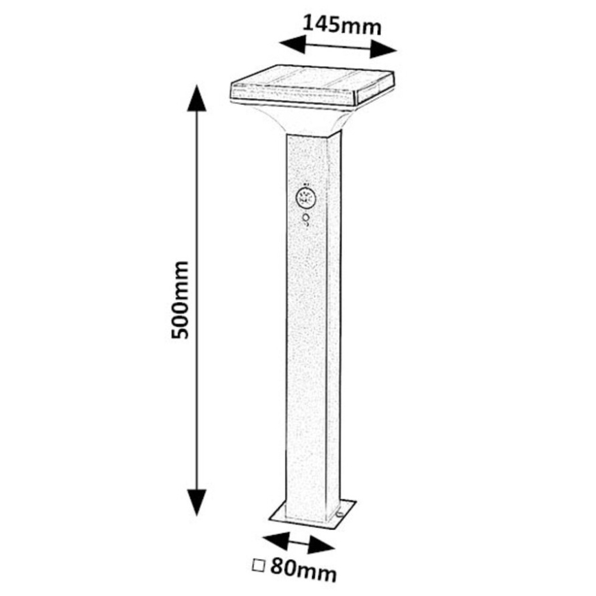 Rabalux - Ηλιακό LED φως με αισθητήρα LED/4W/3,7V IP44 μαύρο 2200 mAh