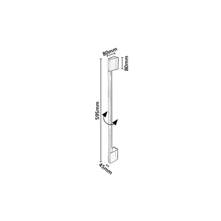 Rabalux - Εξωτερικό επιτοίχιο φωτιστικό LED/8W/230V IP54 59,5 cm μαύρο