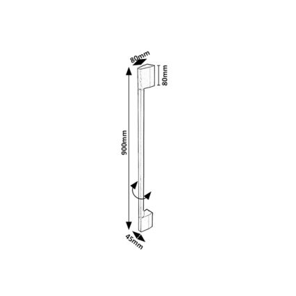 Rabalux - Επιτοίχιο εξωτερικού χώρου φωτιστικό LED/8W/230V IP54 90 cm μαύρο