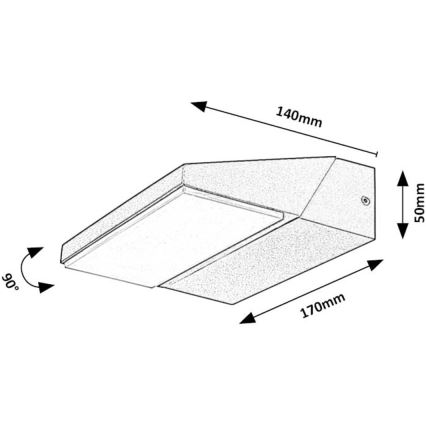 Rabalux - Επιτοίχιο φωτιστικό εξωτερικού χώρου LED LED/13W/230V IP65 μαύρο