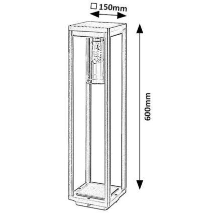 Rabalux - Λάμπα εξωτερικού χώρου 1xE27/15W/230V IP54 μαύρο