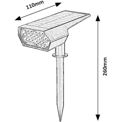 Rabalux - Ηλιακό φωτιστικό LED LED/0,5W/3,7V IP65 μαύρο