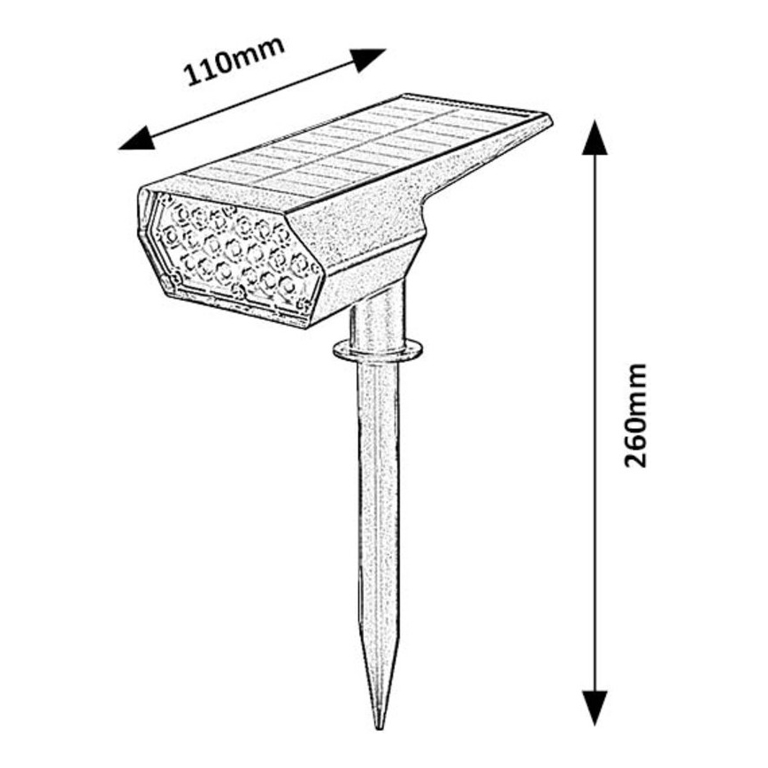 Rabalux - Ηλιακό φωτιστικό LED LED/0,5W/3,7V IP65 μαύρο