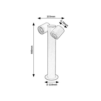 Rabalux - Λάμπα εξωτερικού χώρου 2xGU10/35W/230V IP44