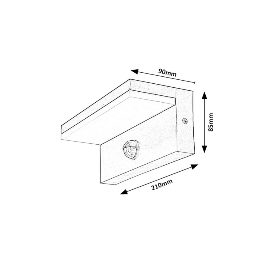 Rabalux - LED Φωτιστικό τοίχου εξωτερικού χώρου με αισθητήρα LED/9W/230V 2700/4000/6500K IP54 λευκό
