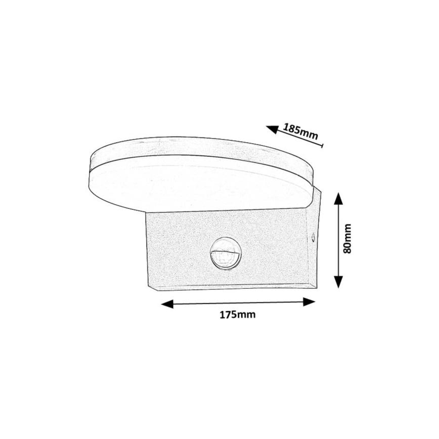 Rabalux - LED Φωτιστικό τοίχου εξωτερικού χώρου με αισθητήρα LED/9W/230V 2700/4000/6500K IP54 λευκό
