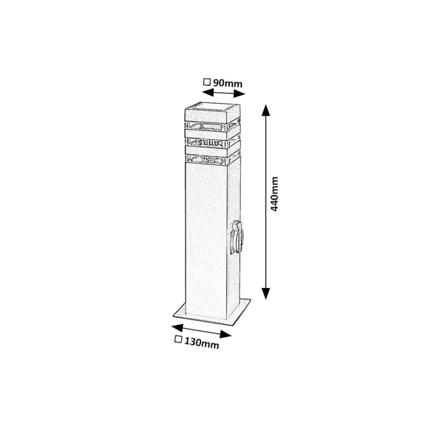 Rabalux - Λάμπα εξωτερικού χώρου με πρίζα 1xE27/12W/230V IP44