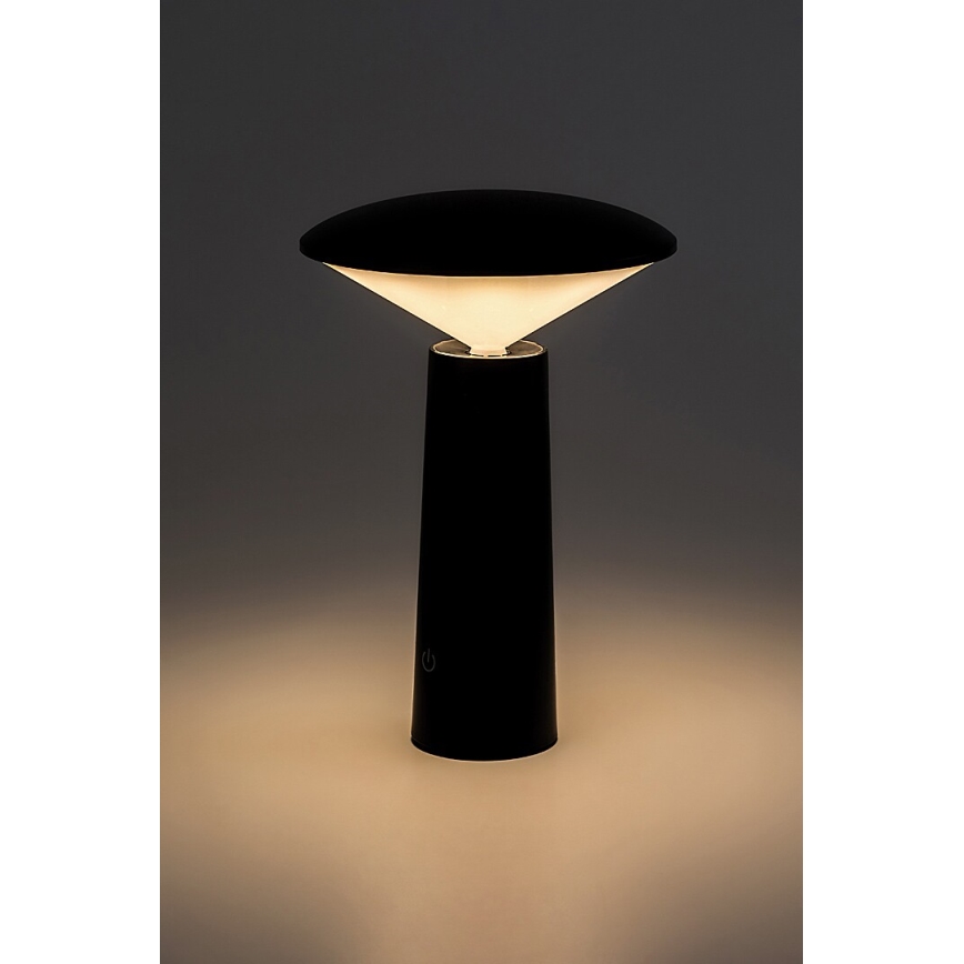 Rabalux - LED Dimmable επαναφορτιζόμενο επιτραπέζιο φωτιστικό αφής POLPERRO LED/3W/3,7V 1200mAh μαύρο