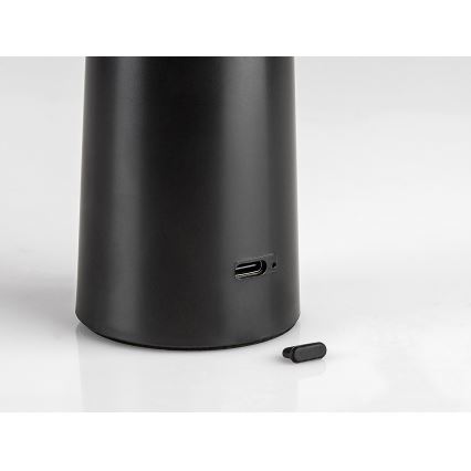 Rabalux - LED Dimmable επαναφορτιζόμενο επιτραπέζιο φωτιστικό αφής POLPERRO LED/3W/3,7V 1200mAh μαύρο