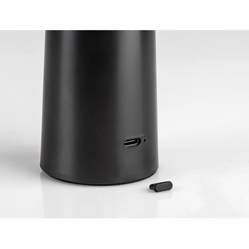 Rabalux - LED Dimmable επαναφορτιζόμενο επιτραπέζιο φωτιστικό αφής POLPERRO LED/3W/3,7V 1200mAh μαύρο