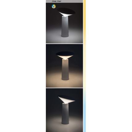 Rabalux - LED Dimmable επαναφορτιζόμενο επιτραπέζιο φωτιστικό αφής POLPERRO LED/3W/3,7V 1200mAh μαύρο