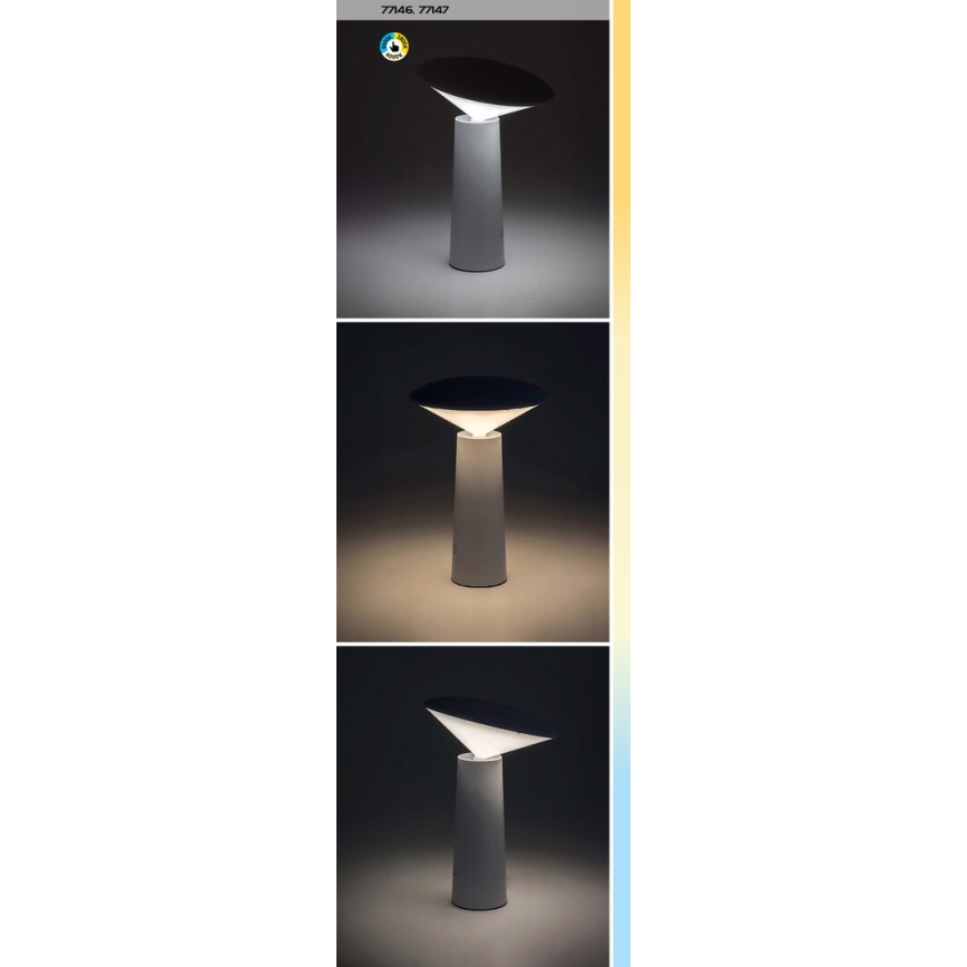 Rabalux - LED Dimmable επαναφορτιζόμενο επιτραπέζιο φωτιστικό αφής POLPERRO LED/3W/3,7V 1200mAh μαύρο