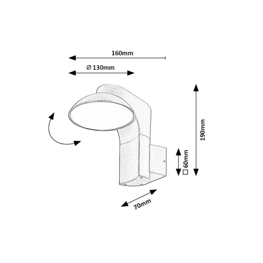 Rabalux - Επιτοίχιο φωτιστικό εξωτερικού χώρου LED LED/12W/230V IP54