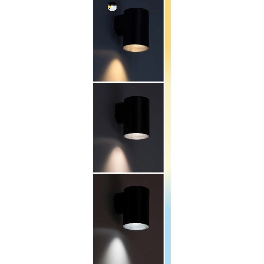 Rabalux - Επιτοίχιο φωτιστικό εξωτερικού χώρου LED LED/9W/230V 2700/4000/6500K IP65 μαύρο