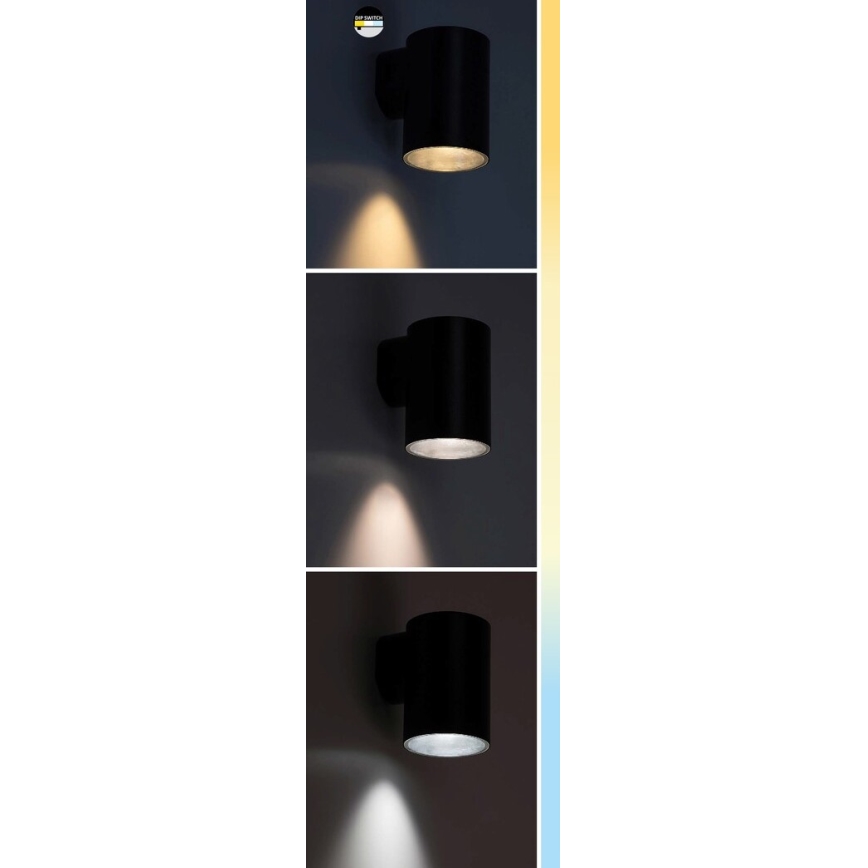 Rabalux - Επιτοίχιο φωτιστικό εξωτερικού χώρου LED LED/18W/230V 2700/4000/6500K IP65 μαύρο