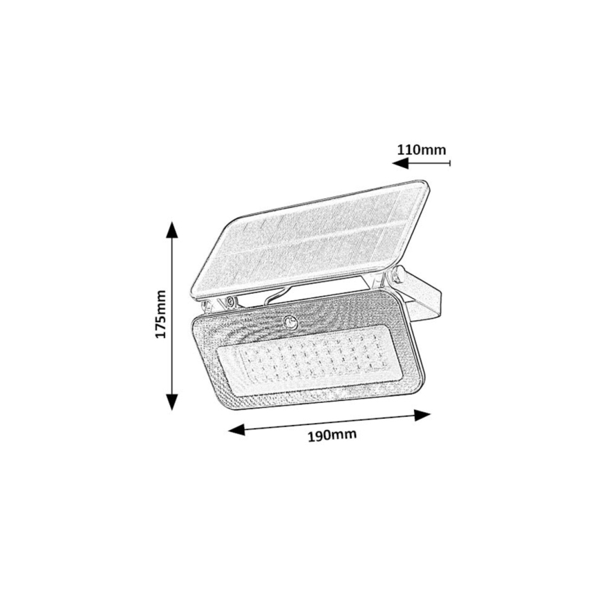 Rabalux - LED ηλιακός προβολέας με αισθητήρα LED/8W/3,7V 3000/4000/6500K IP65 2600 mAh